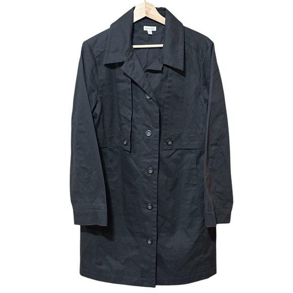 EUC - Garnet Hill Organic-Cotton Utility Trench Coat - Size 12 - Picture 2 of 4